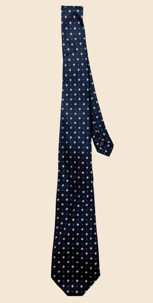 Jo Sorrento – Micro Rombi e Pois su Navy | Cravatta Elegante